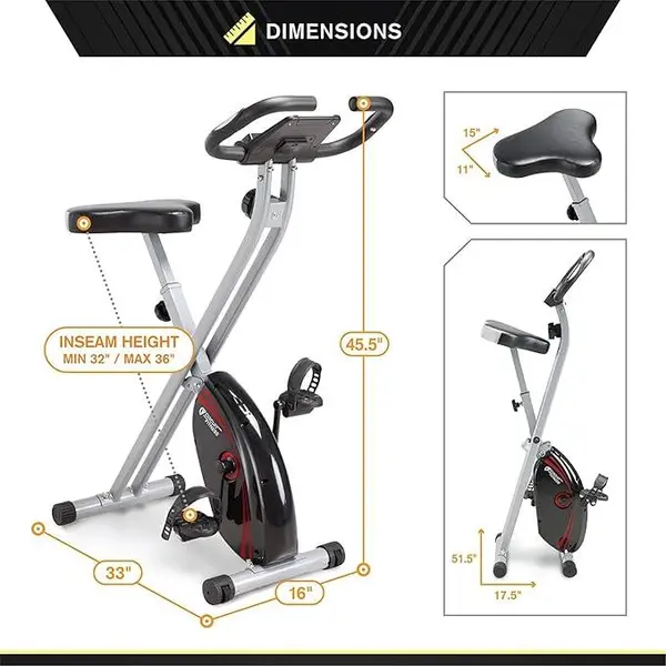 Folding Upright Exercise Bike with Adjustable Resistance   – View 5